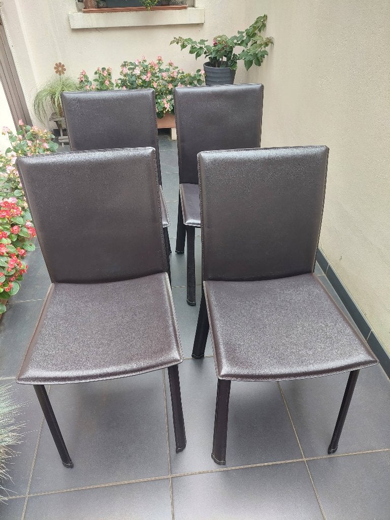 4 stoelen, Comme neuf, Brun, Enlèvement, Modern