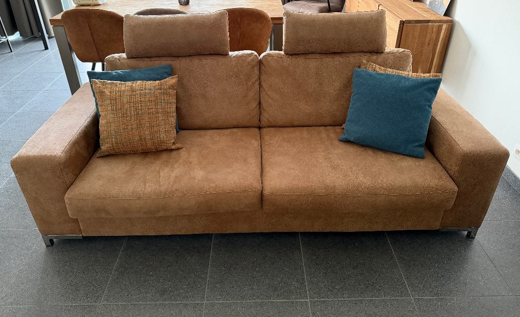 Sofa met hoofdsteunen, Ophalen, Driepersoons, 75 tot 100 cm, Zo goed als nieuw