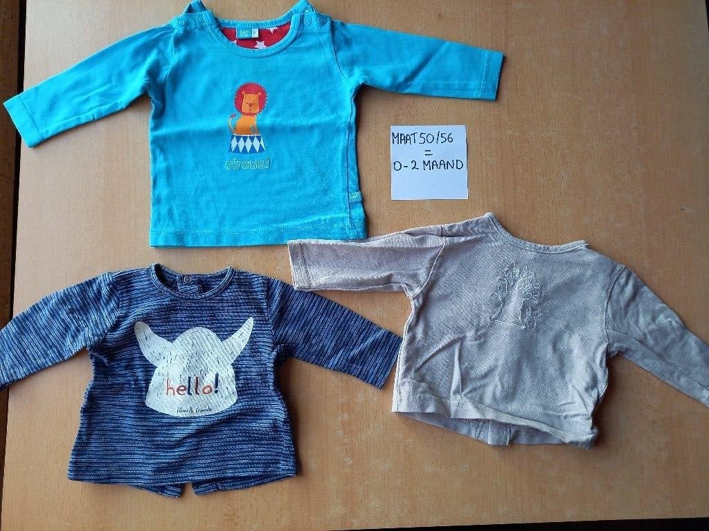 Nieuwstaat pakket longsleeves maat 50-56, Jongetje of Meisje, Ophalen of Verzenden, Zo goed als nieuw, FILOU & FRIENDS.