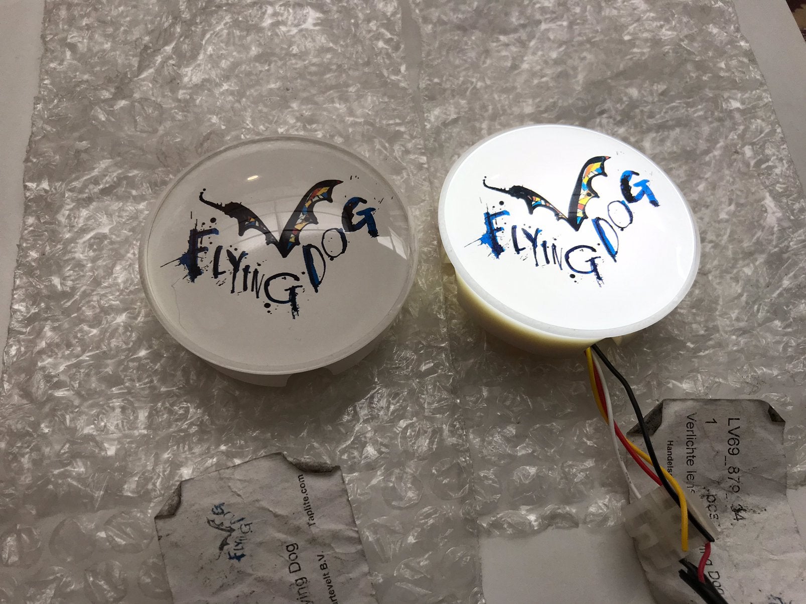2x taplens met verlichting, Flying Dog, Verzamelen, Ophalen of Verzenden, Zo goed als nieuw, Overige typen