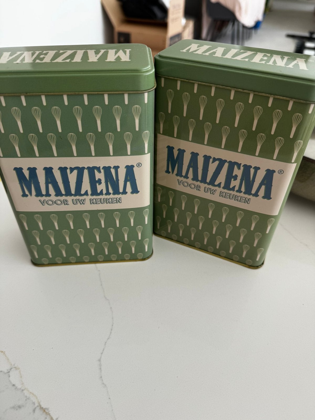 Blikken maizena vintage, Enlèvement, Comme neuf, Vintage