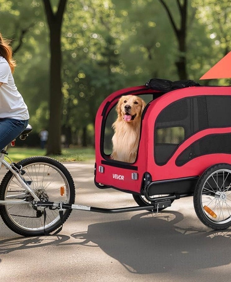 fietskar voor grote hond, Ophalen