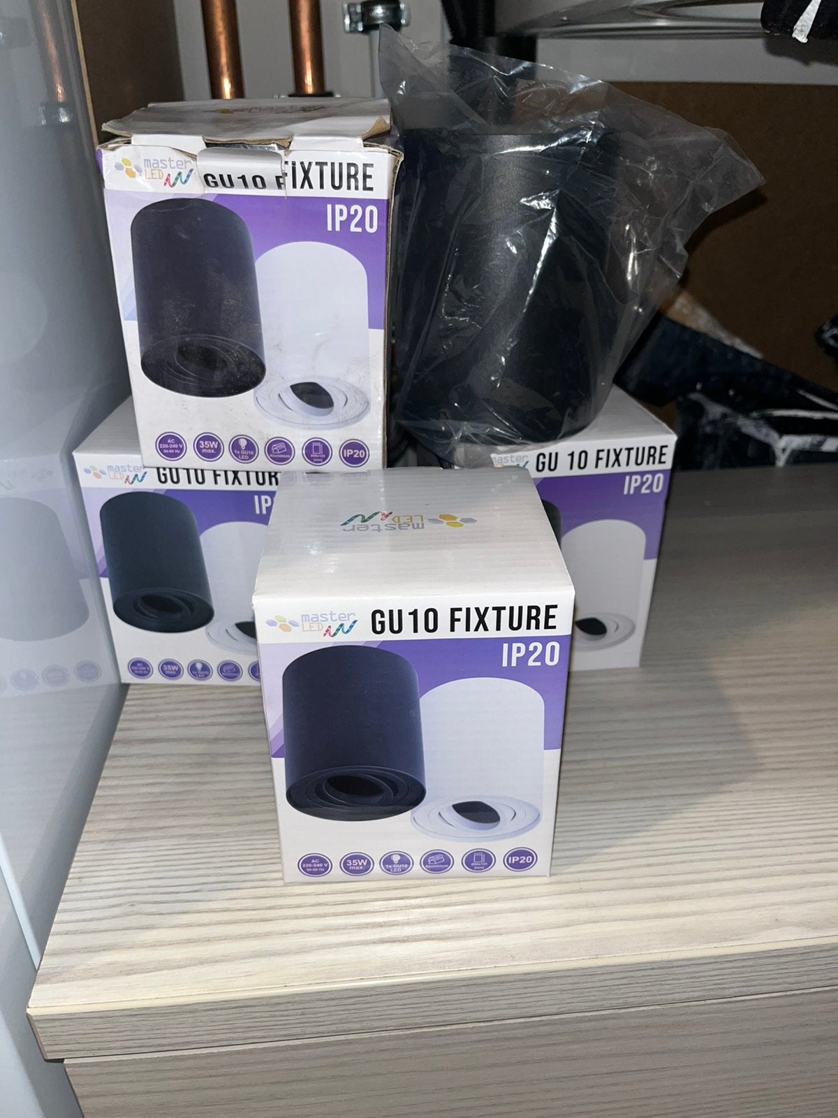 GU10 fixture IP20 zwarte spotjes, Doe-het-zelf en Bouw, Ophalen, Nieuw, Minder dan 50 watt, Lamp