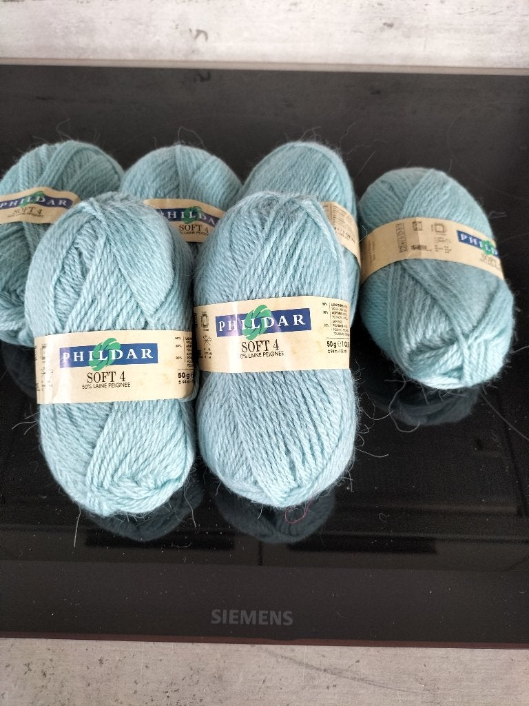 Pelote de laine Phildar Soft4 bleu ( 6 pelotes) C1, Hobby & Loisirs créatifs, Enlèvement ou Envoi