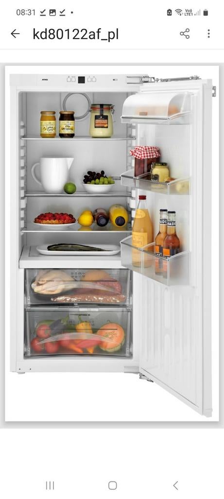 Inbouwkoelkast zonder vriesvak als nieuw van ATAG, Ophalen, Zonder vriesvak