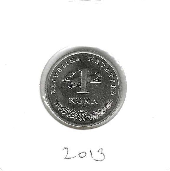 Kroatië, 1 Kuna 2013., Postzegels en Munten, Ophalen of Verzenden, Overige landen, Losse munt