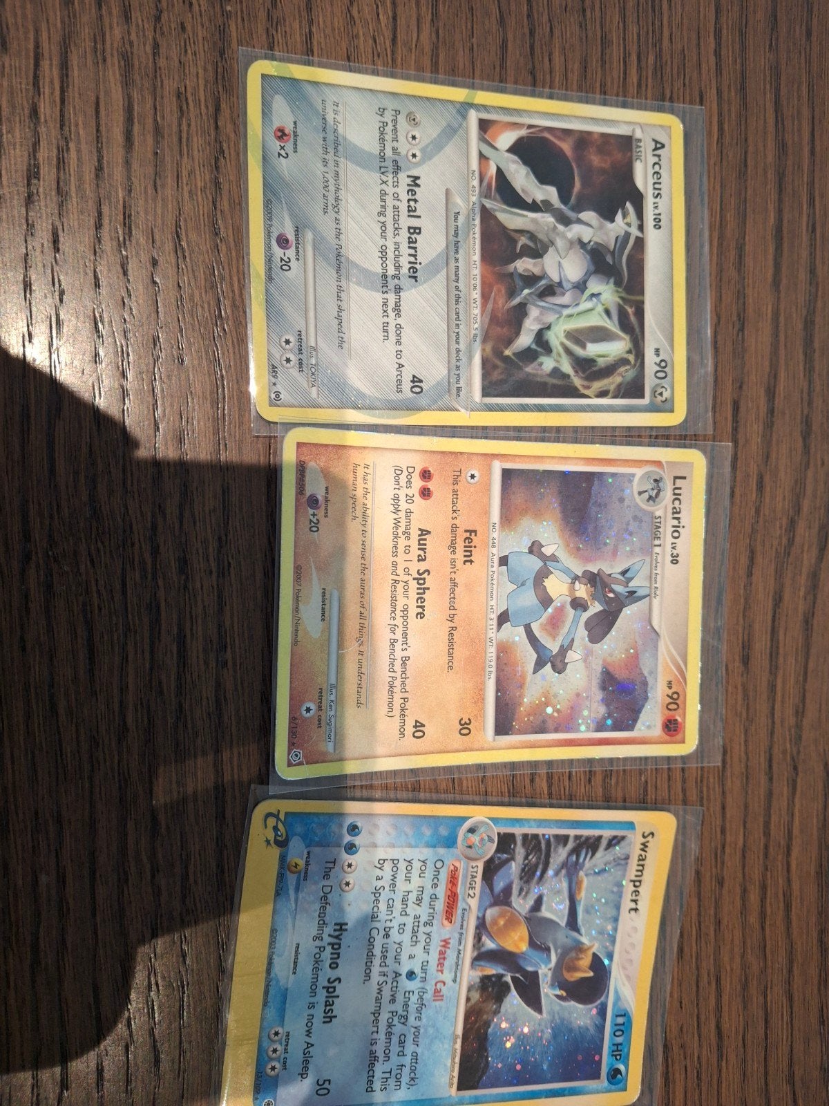 Arceus AR9 Rev Holo+ lucario 6/130 Holo+ Swampert 13/109 hol, Ophalen of Verzenden