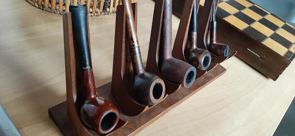 Vintage Pijpenrekje met tababakspijpen, Ophalen of Verzenden