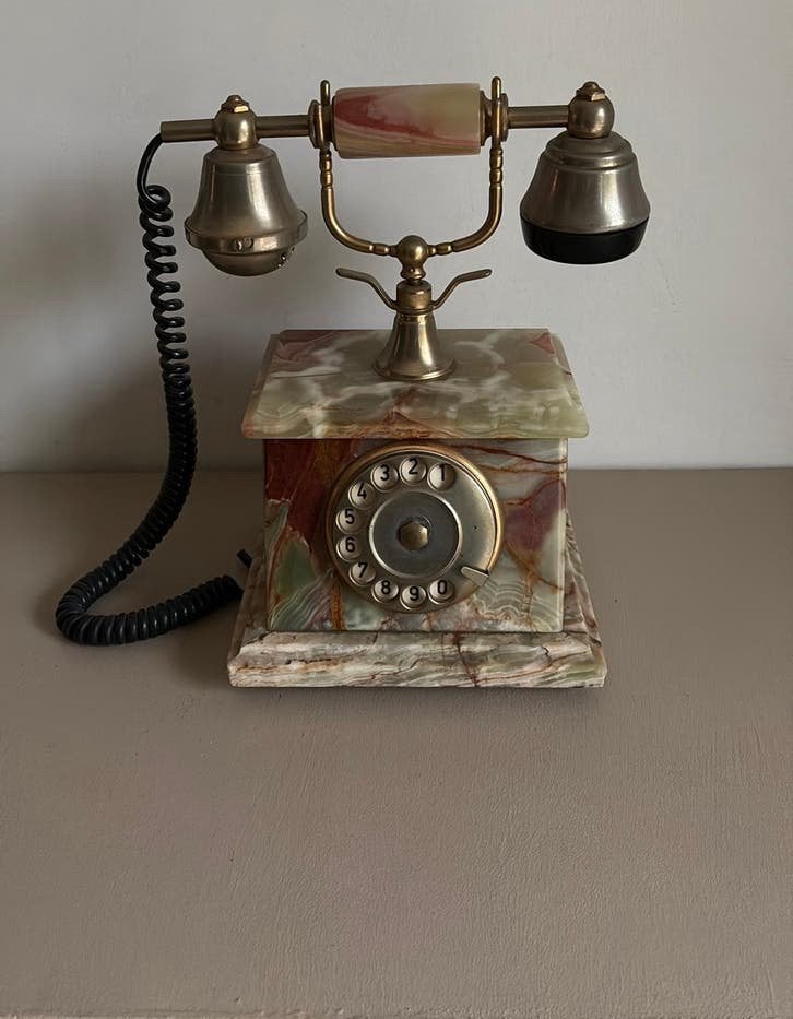 Antieke marmeren telefoon, Antiek en Kunst, Ophalen, 28 cm, Object, Steen/keramiek