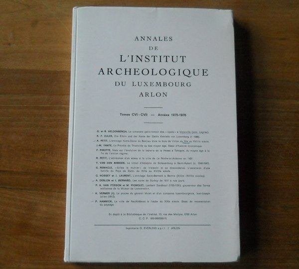 Annales institut archéologique Luxembourg - Arlon CVI-CVII, Livres, Enlèvement ou Envoi, Utilisé