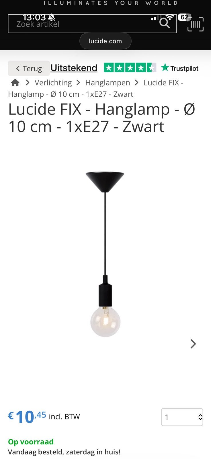 Hanglampen Lucide Fix 2 stuks, Enlèvement, Comme neuf