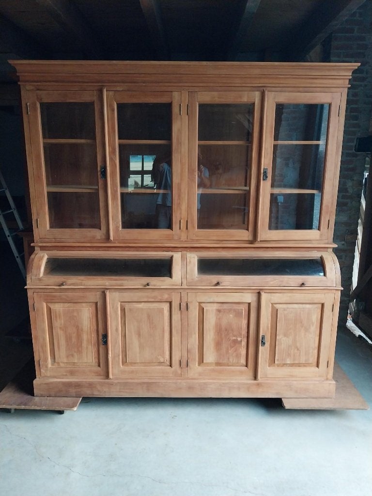 Prachtige Teak Buffetkast 200 cm, Huis en Inrichting, Kasten | Vitrinekasten, Ophalen, Met deur(en), 200 cm of meer, Zo goed als nieuw