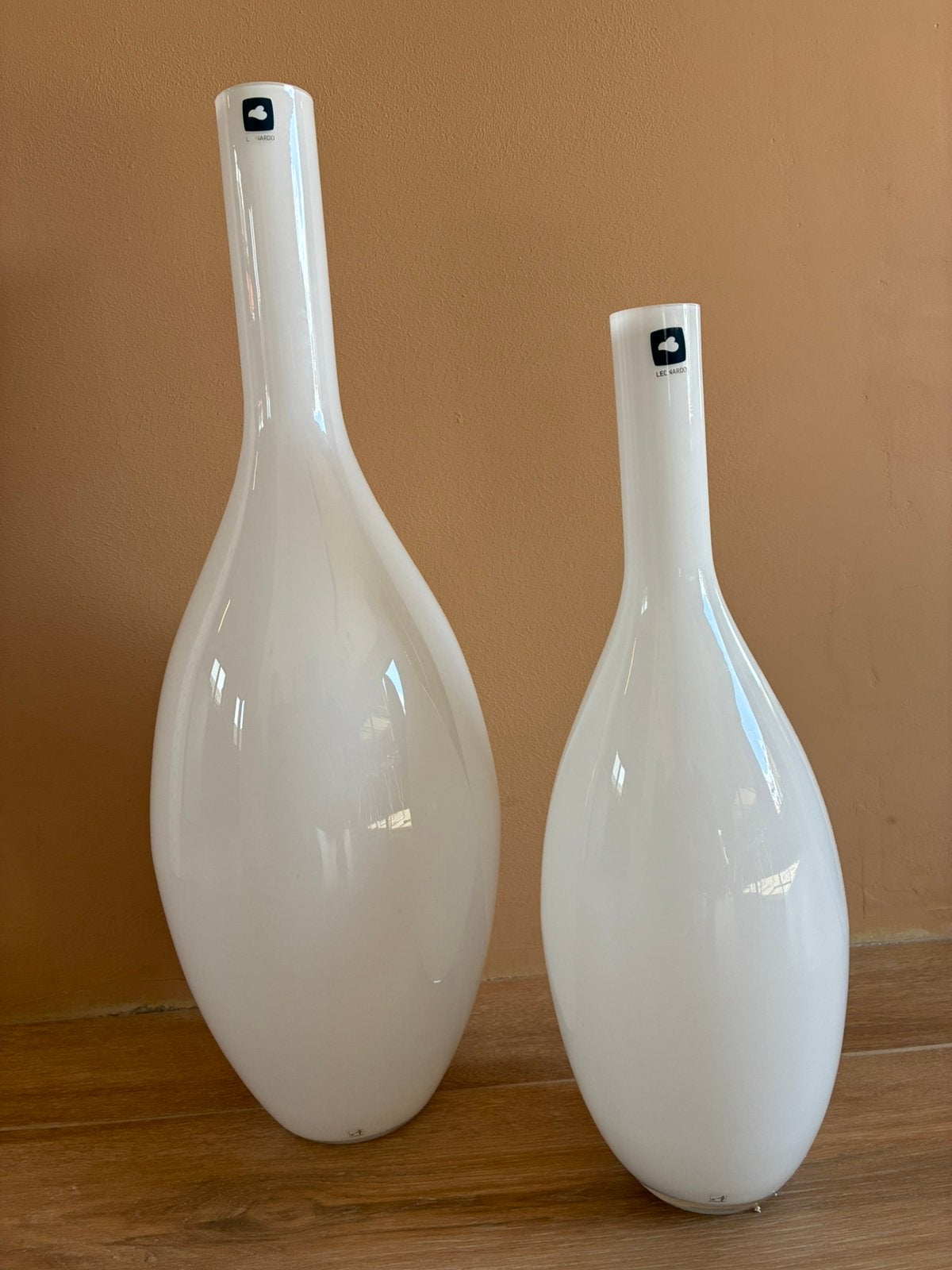 Leonardo set decovaas 65 & 50cm Wit, Huis en Inrichting, Woonaccessoires | Vazen, Ophalen, Zo goed als nieuw