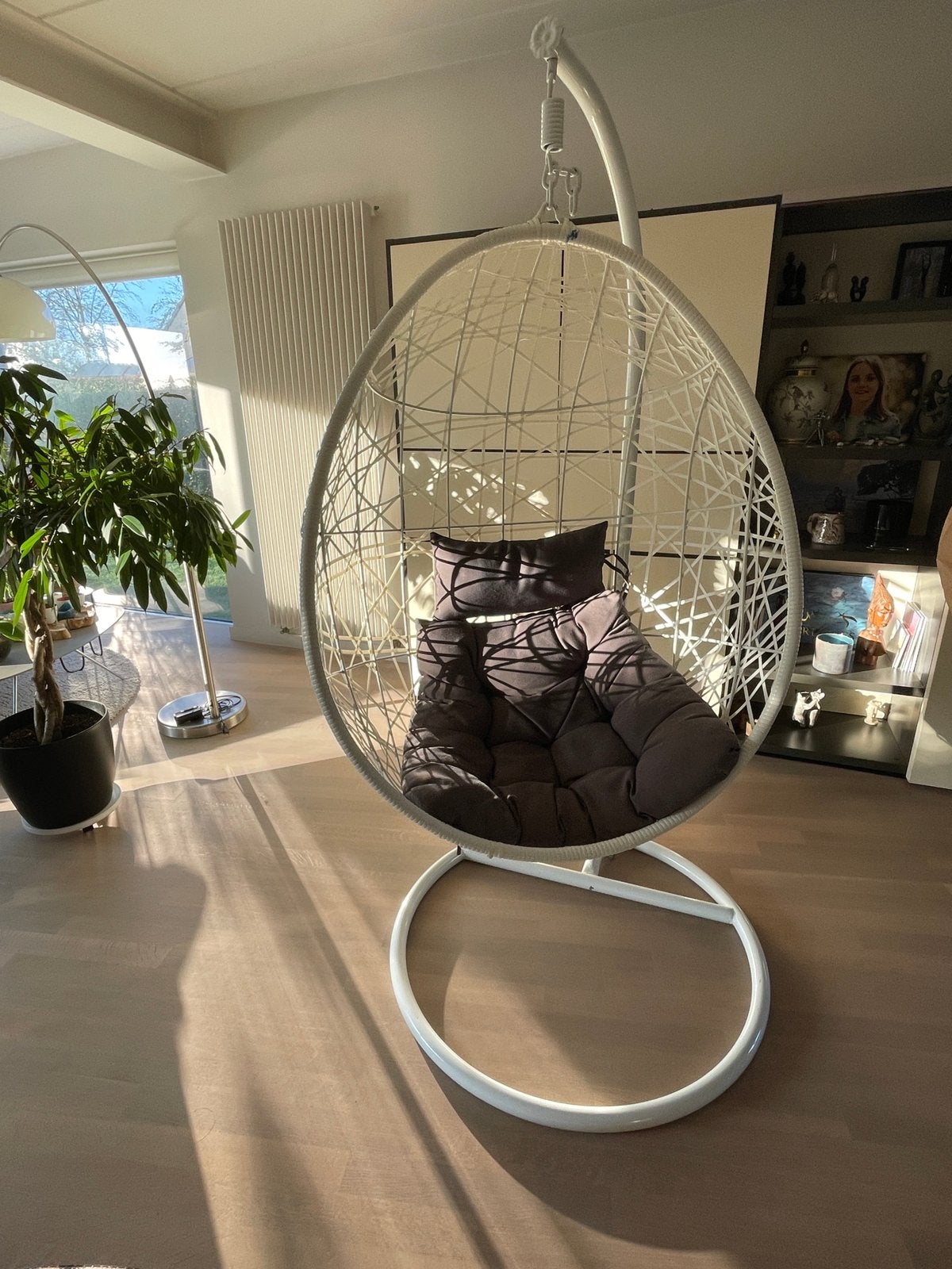 Hangstoel swing binnen of buiten, Maison & Meubles, Enlèvement, Comme neuf, Blanc, Métal