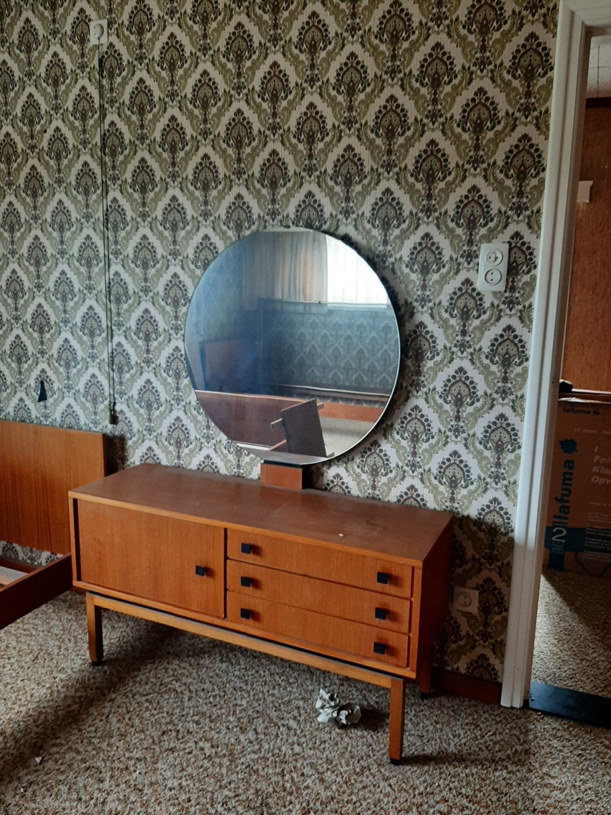 vintage kaptafel/spiegelkast, Enlèvement, Utilisé, Bois, Retro, vintage