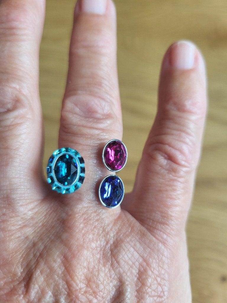 Ring Swarovski maat 58, Bijoux, Sacs & Beauté, Bagues, Autres couleurs, Comme neuf, Avec cristal, 20 ou plus grands