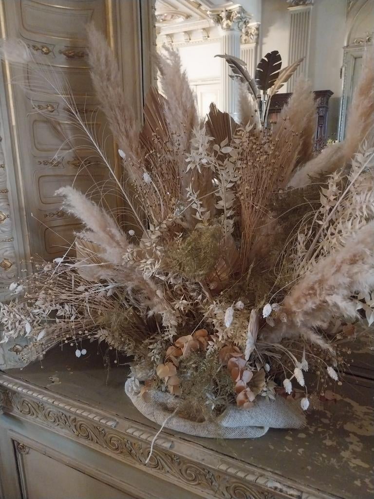 Decoratie in droge bloemen, Ophalen