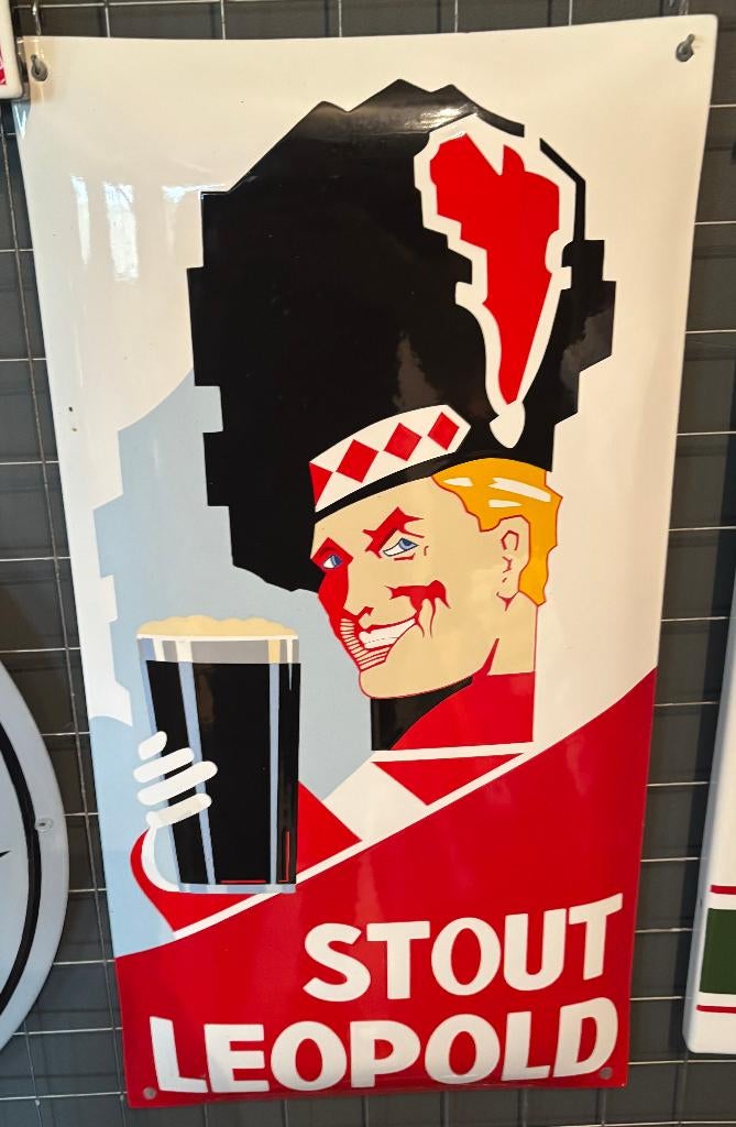 emaille reclamebord leopold stout, Enlèvement ou Envoi, Neuf, Panneau publicitaire