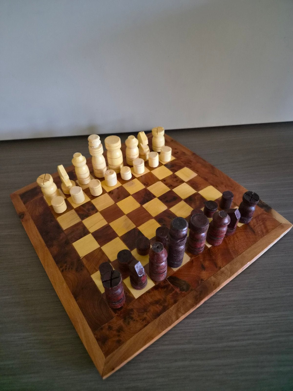 Authentiek vintage schaakspel handgemaakt, Ophalen of Verzenden