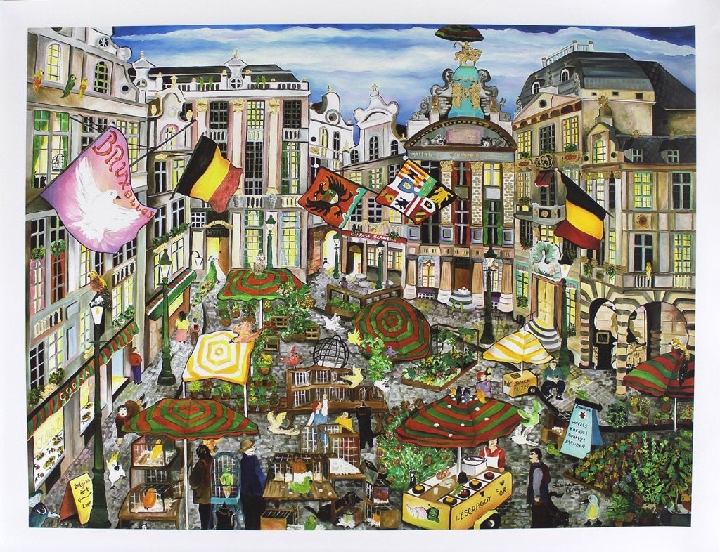 Linnea Pergola, « Oiseaux de Bruxelles » sur toile, Enlèvement ou Envoi