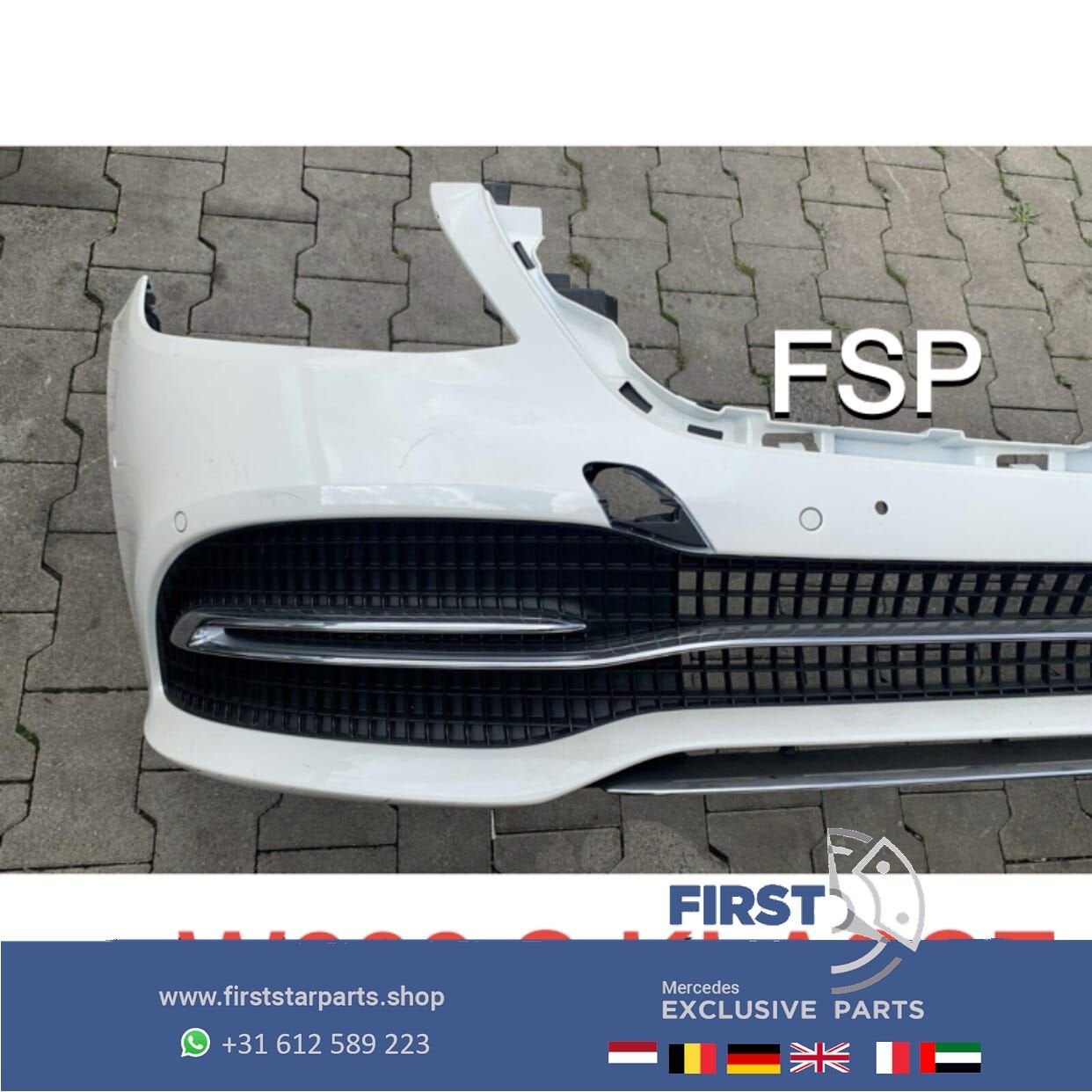 W222 FACELIFT VOORBUMPER COMPLEET WIT S KLASSE 2014-2021 BUM, Auto-onderdelen, Gebruikt, -, Voor, Ophalen of Verzenden
