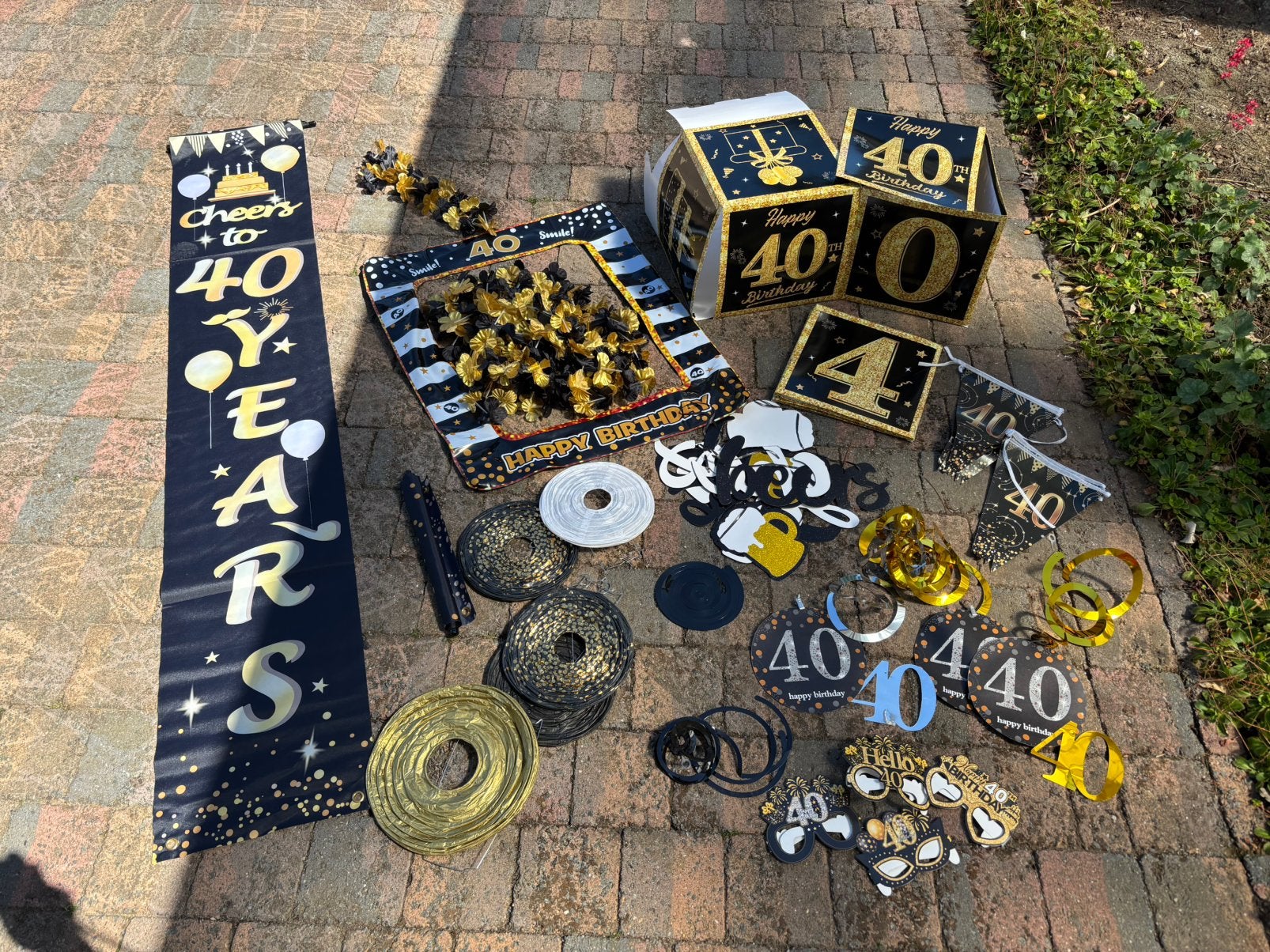 Versiering 40 jaar thema black en gold, Ophalen of Verzenden, Zo goed als nieuw, Versiering