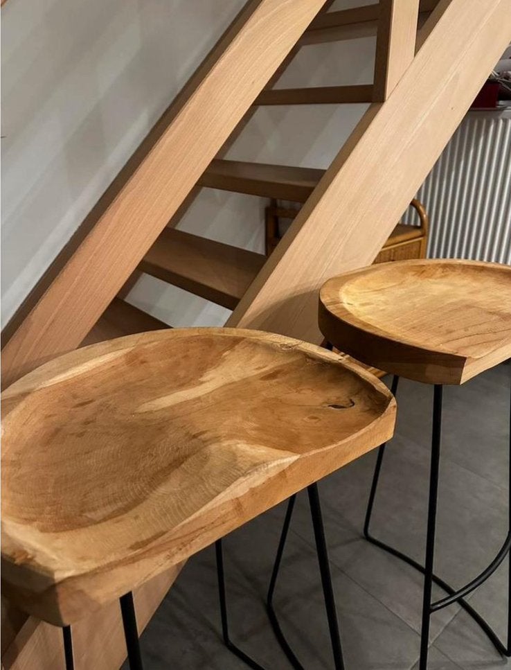 Set van 2 krukken, Huis en Inrichting, Ophalen, Met voetsteun, Zo goed als nieuw, 90 cm of meer