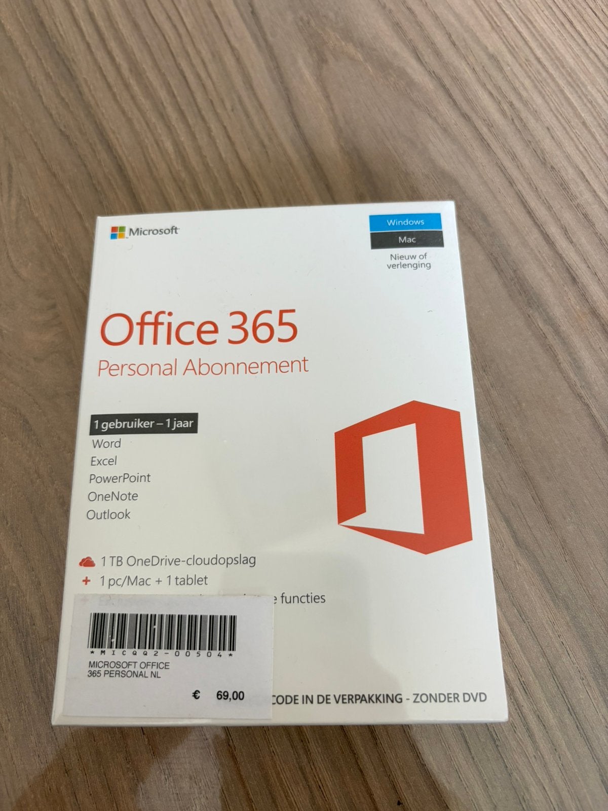 Microsoft/Office 365 -1Jaar en 1 Gebruiker- NIEUW IN PLASTIC, Computers en Software, Printerbenodigdheden, Ophalen, Nieuw