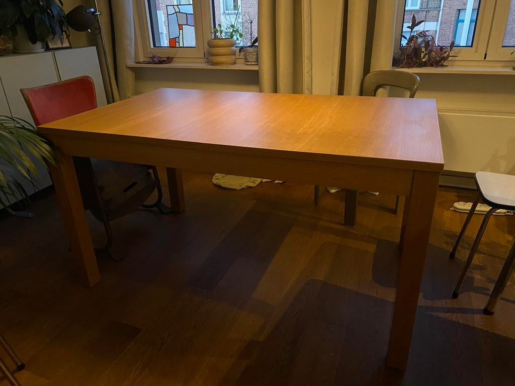 Uitschuifbare eettafel Bjursta Ikea, Ophalen, Gebruikt, 200 cm of meer, 50 tot 100 cm