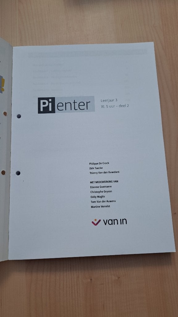 ! NOUVEAU !- Math.- Pienter XL 3 - 5h - PARTIE II (éd. 2024), Enlèvement ou Envoi, Neuf, Mathématiques A, Van In