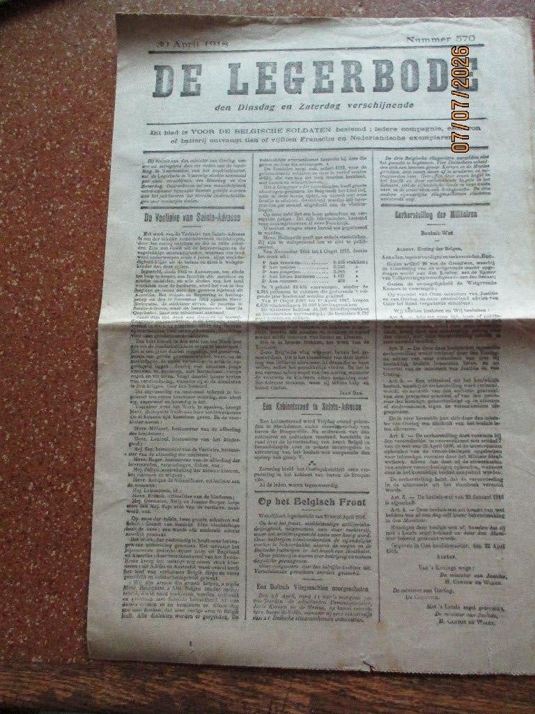 ABBL. De Legerbode N 570 1918, Verzenden
