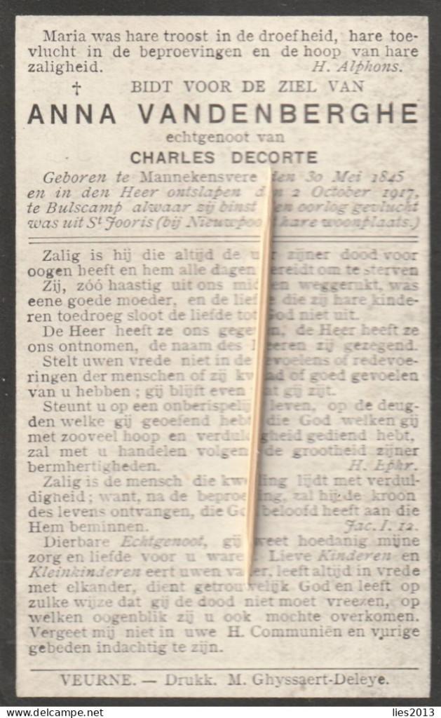 Oorlogsslachtoffer, 1914-18, Anna Vandenberghe, Verzenden