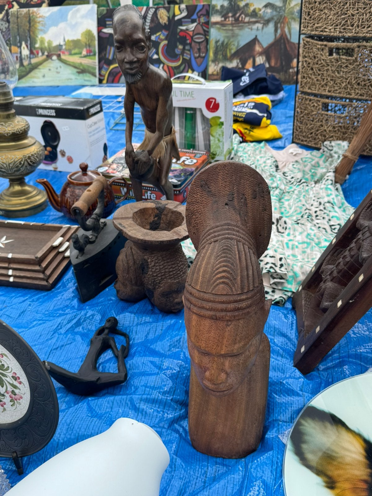 Congolese houten decoratie, Antiek en Kunst, Kunst | Beelden en Houtsnijwerken, Ophalen