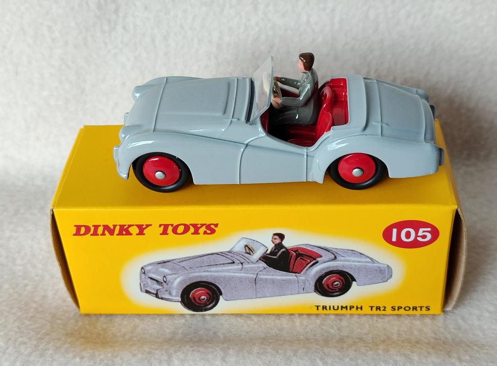 Dinky Atlas _ TRIUMPH TR2 SPORTS _ ref. 105 (Britse versie), Ophalen of Verzenden, Zo goed als nieuw, Auto, Dinky Toys
