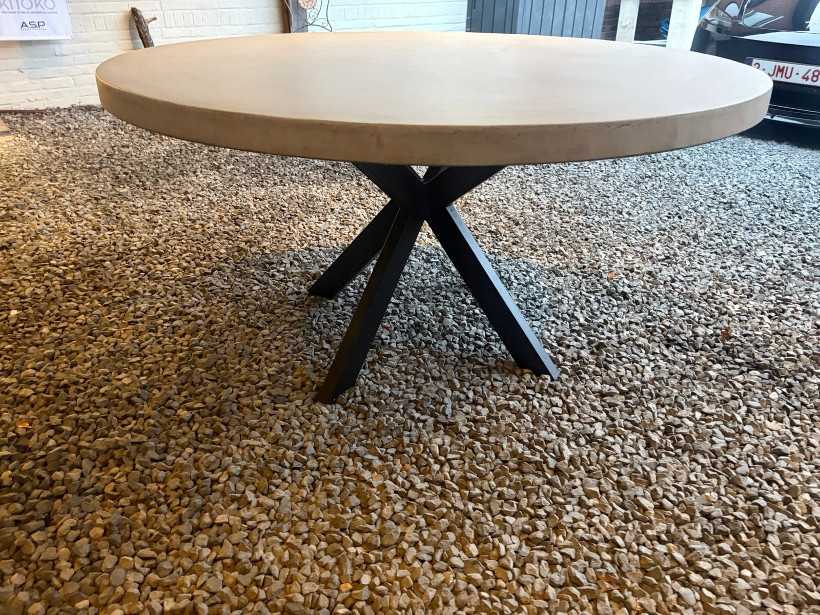 Mortex eetkamertafel, Ophalen, Rond, Zo goed als nieuw, Vijf personen of meer
