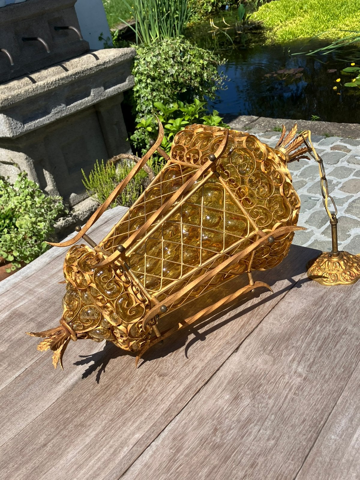 Grote venetiaanse hanglamp met mondgeblazen murano glas, Maison & Meubles, Lampes | Suspensions, Verre, Enlèvement