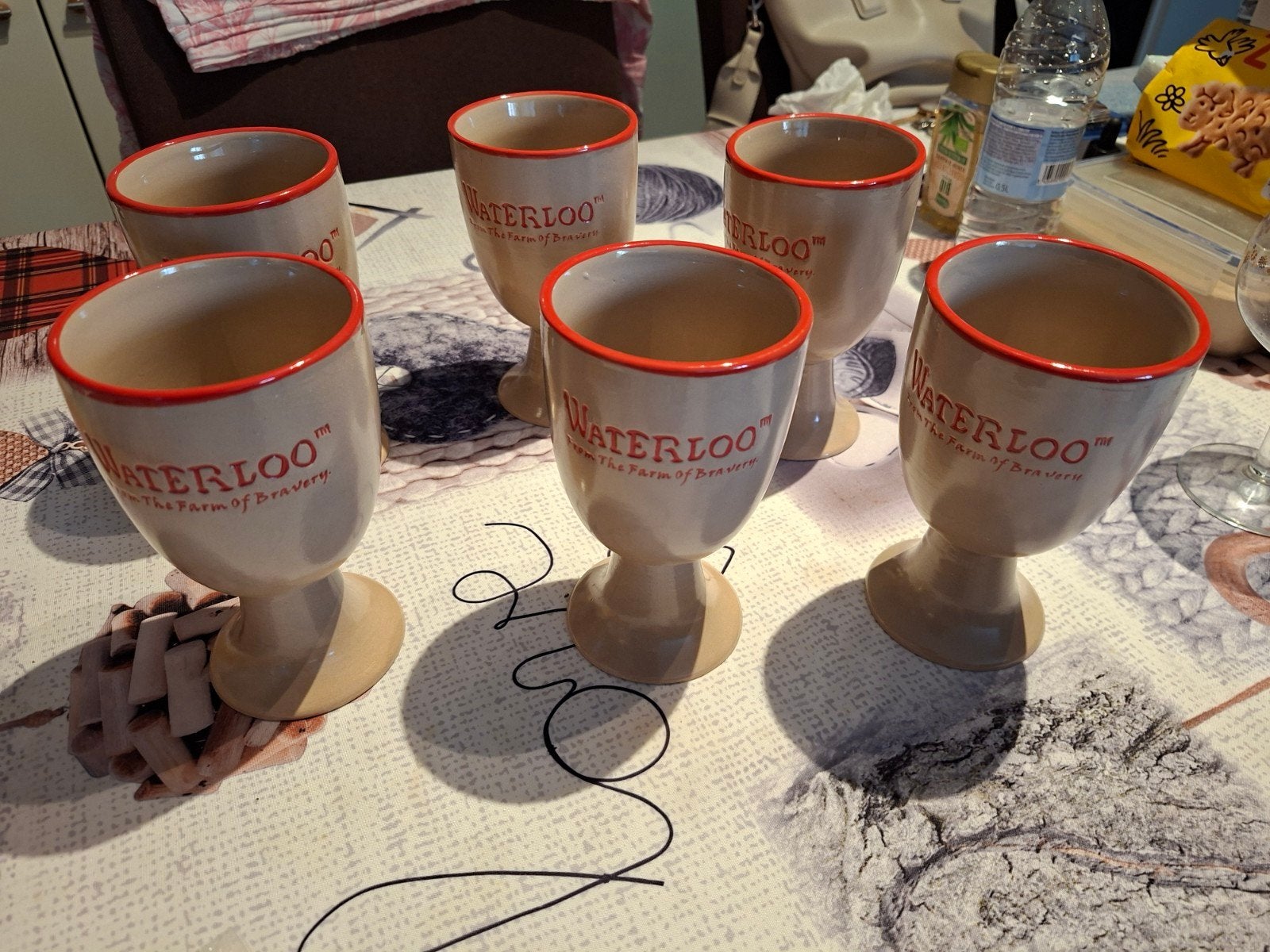6 verres à bière sur pied " Waterloo ", Verzamelen, Biermerken, Ophalen