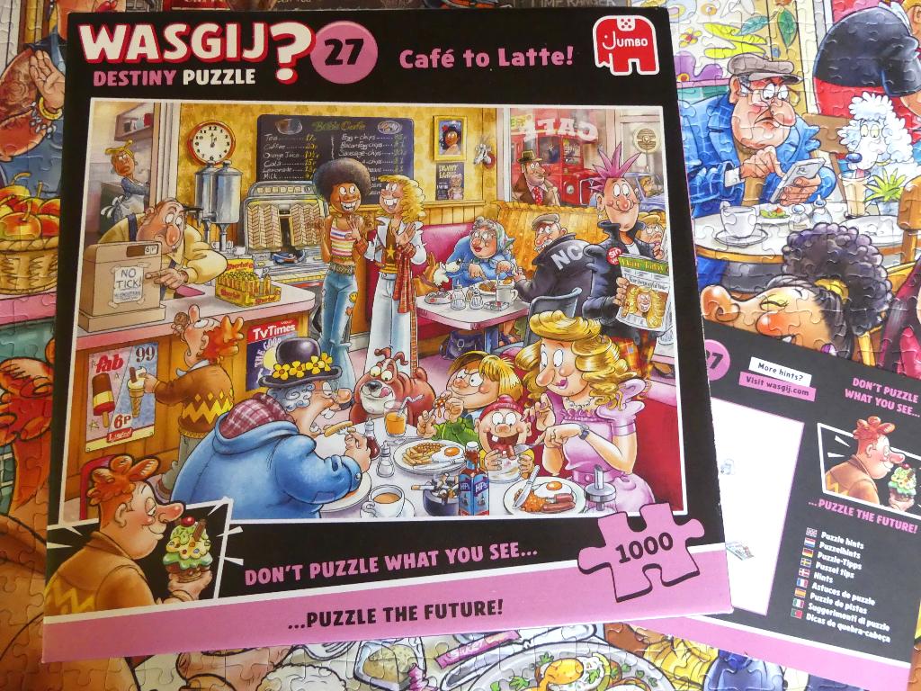 Puzzel Jumbo Wasgij? Destiny - Café to Latte! - 1000 stukjes, Ophalen of Verzenden, 500 t/m 1500 stukjes, Zo goed als nieuw, Legpuzzel