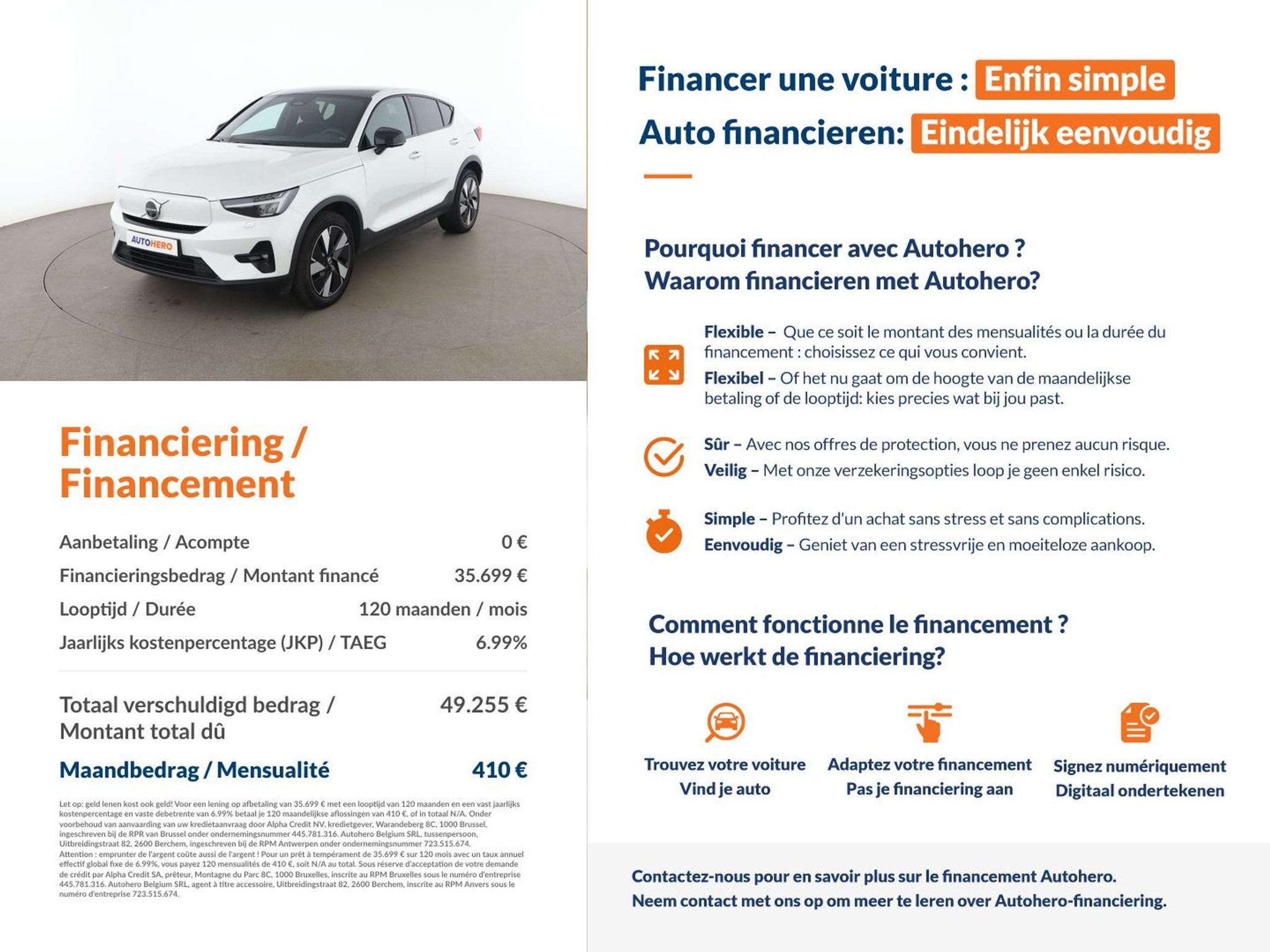 Volvo C40 Recharge Twin Pure 300 kW Ultimate AWD (bj 2023), Auto's, Automaat, Gebruikt, Zwart, Wit