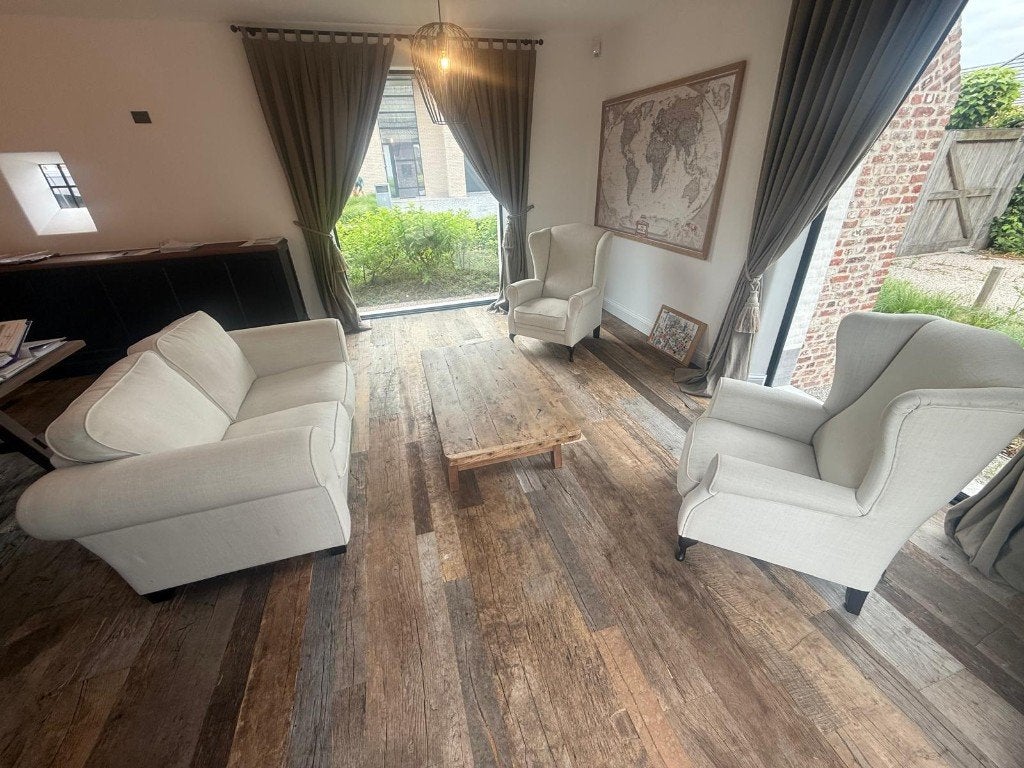 Salon + salontafel, Ophalen, Zo goed als nieuw, Stof, Rustiek/ Landelijk