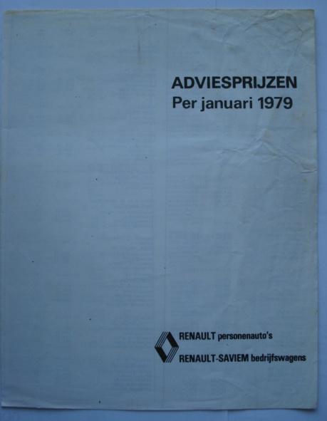 Renault Saviem adviesprijzen 1979 Brochure Catalogue Prosp, Envoi, Utilisé, Renault