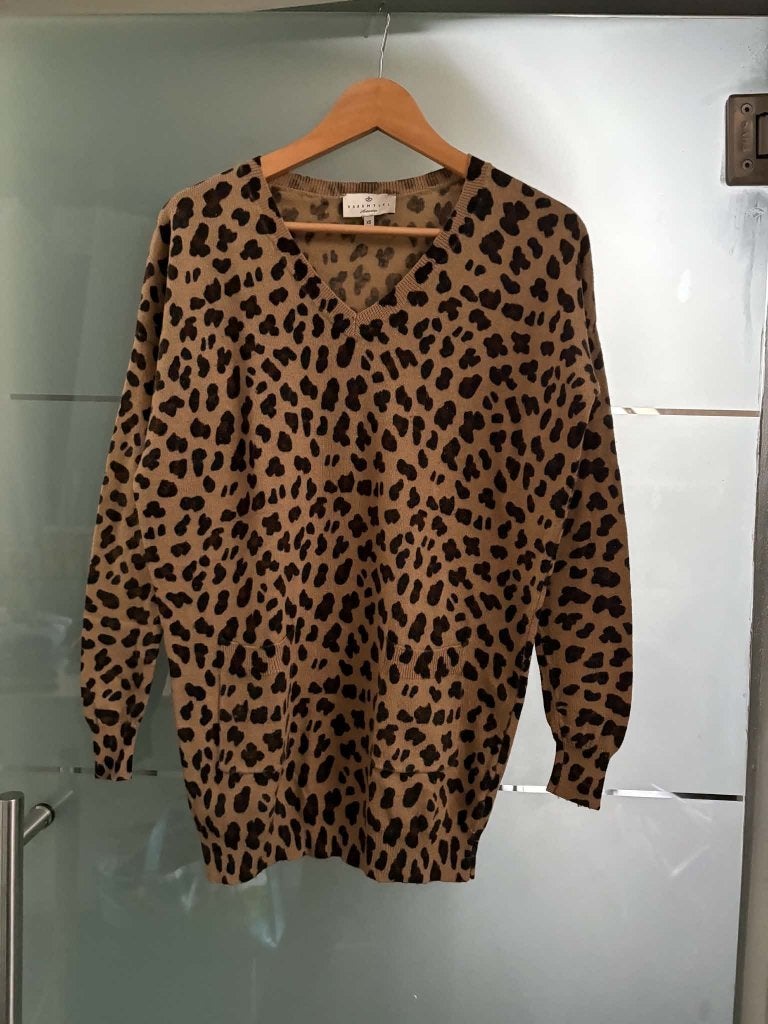 Essentiel Trui met Luipaardprint Lamswol & Kasjmier – XS, Bruin, Ophalen of Verzenden, Zo goed als nieuw, Essentiel Antwerp