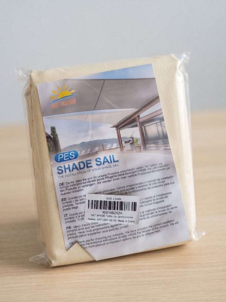 AXT SHADE schaduwdoek 2,5 x 4 m crème, Ophalen of Verzenden, Nieuw