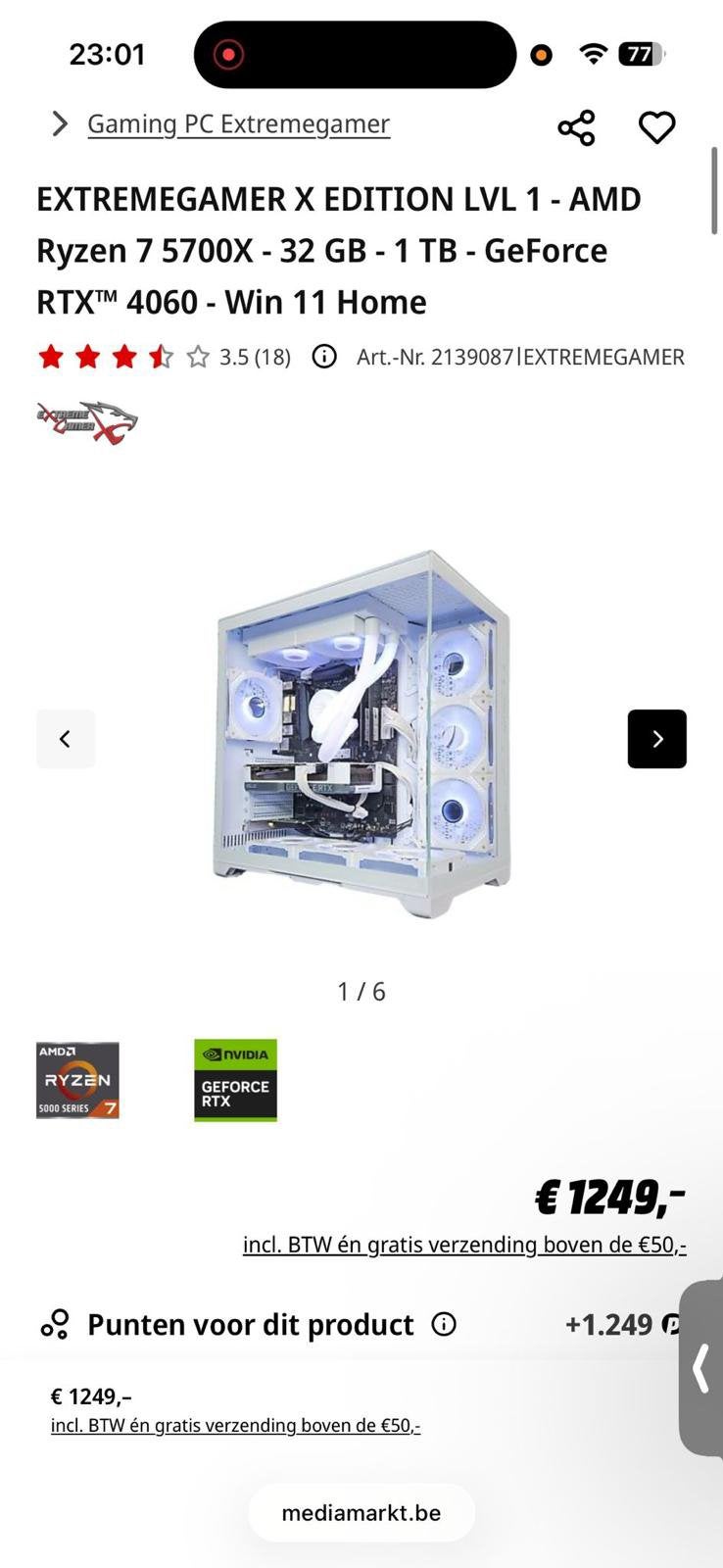 Gaming PC 4060, Ophalen of Verzenden, Zo goed als nieuw, 32 GB, Gaming