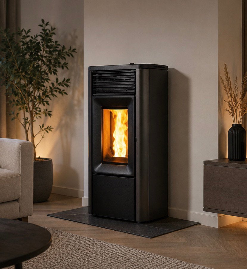 Mcz ego air dark 8 kw, Huis en Inrichting, Kachels, Ophalen, Overige brandstoffen, Zo goed als nieuw, Pelletkachel