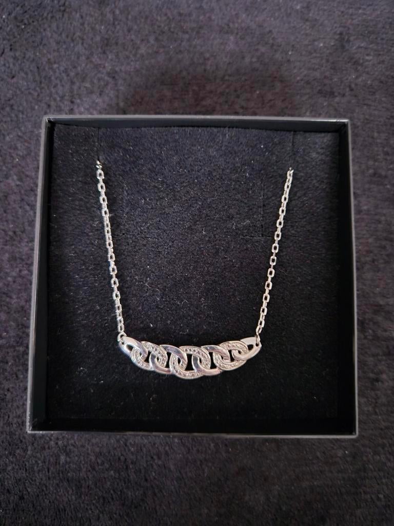 Zilveren halsketting, Enlèvement ou Envoi, Avec pendentif, Comme neuf, Argent