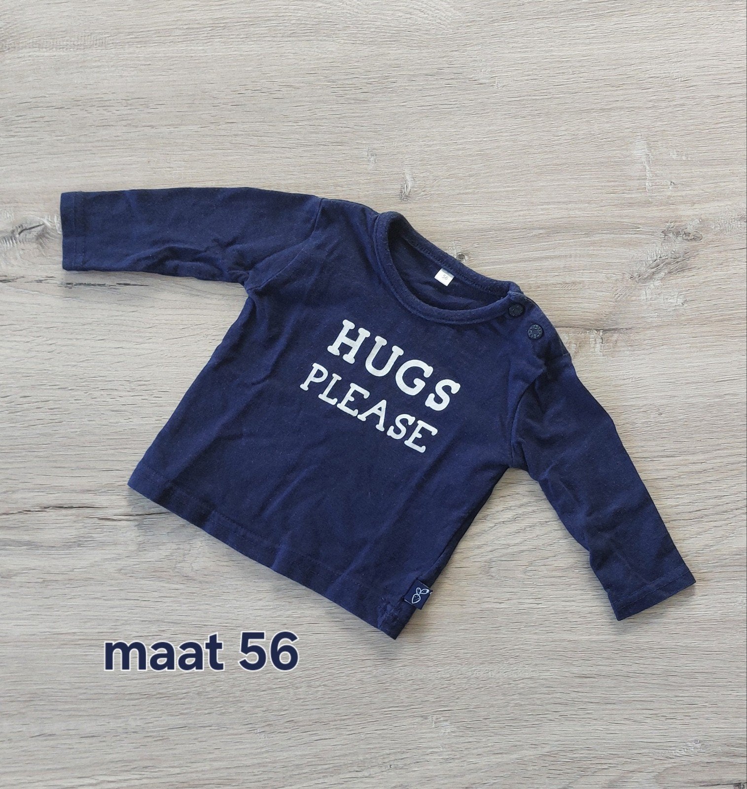 t-shirt met lange mouwen, maat 56: hugs please, Enfants & Bébés, Vêtements de bébé | Taille 56, Enlèvement, Utilisé