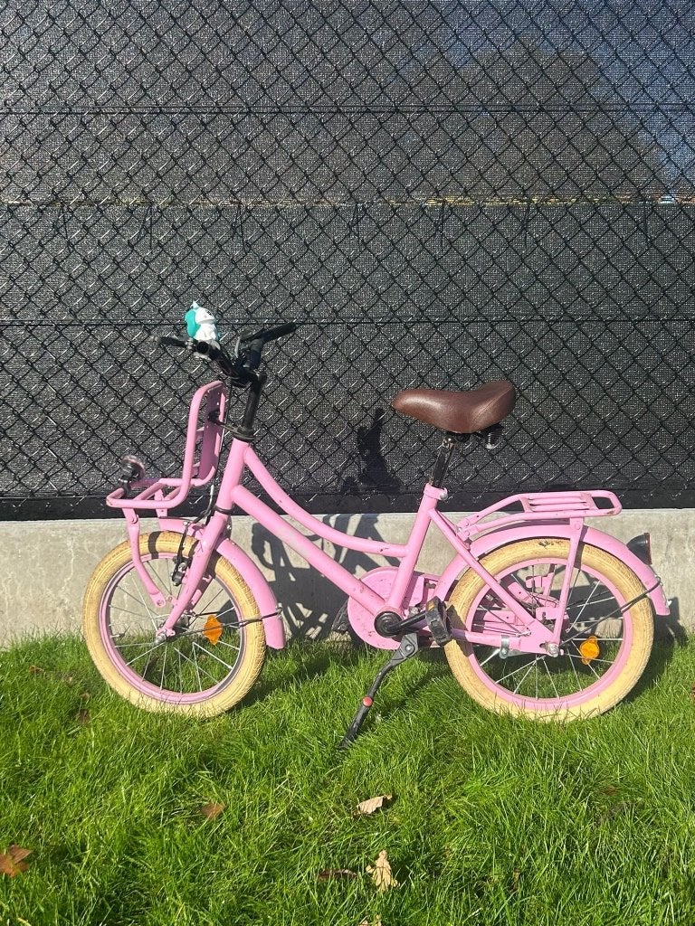 Roze meisjesfiets, Fietsen en Brommers, Ophalen, Gebruikt, 16 inch