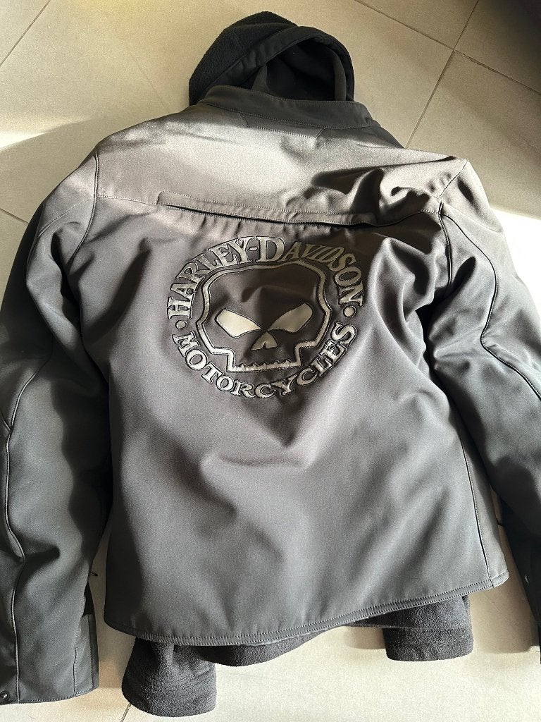 harley davidson 'skull' jas kunststof, Motoren, Kleding | Motorkleding, Ophalen, Harley-Davidson, Jas | textiel, Heren