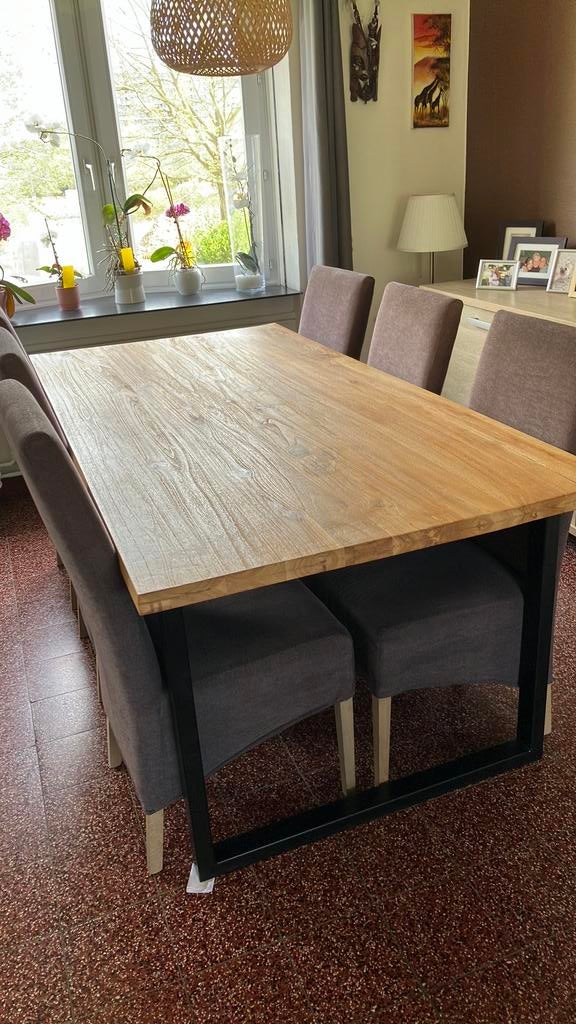 Table a manger plus 6 sièges, Enlèvement, Utilisé, Bois, 4 à 6 chaises